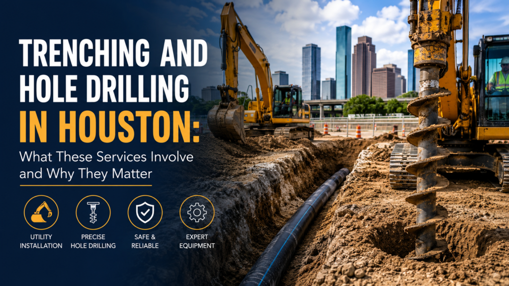 Trenching and Hole Drilling in Houston: What These Services Involve and Why They Matter